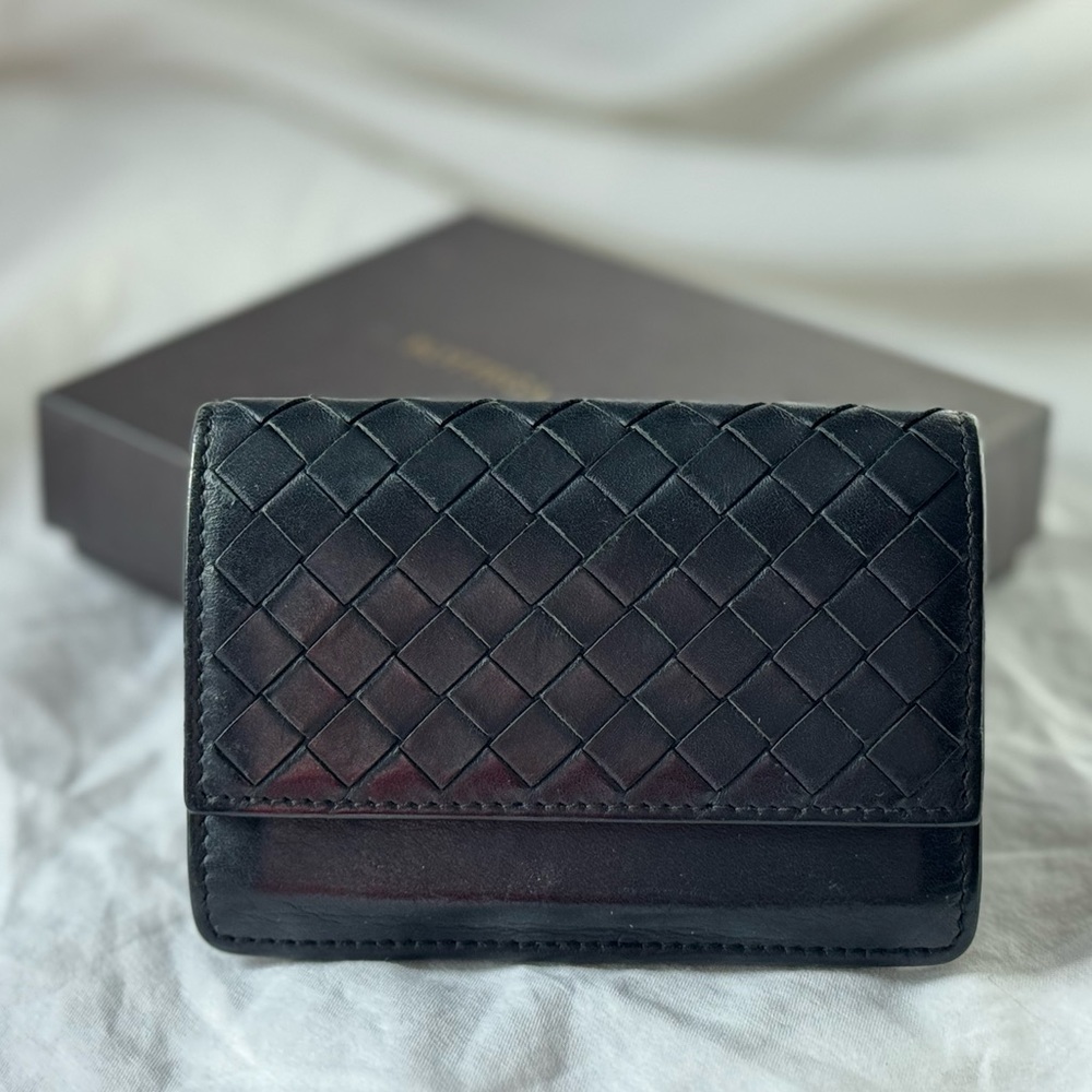 Authentic Bottega Veneta Leather Business Card Wallet